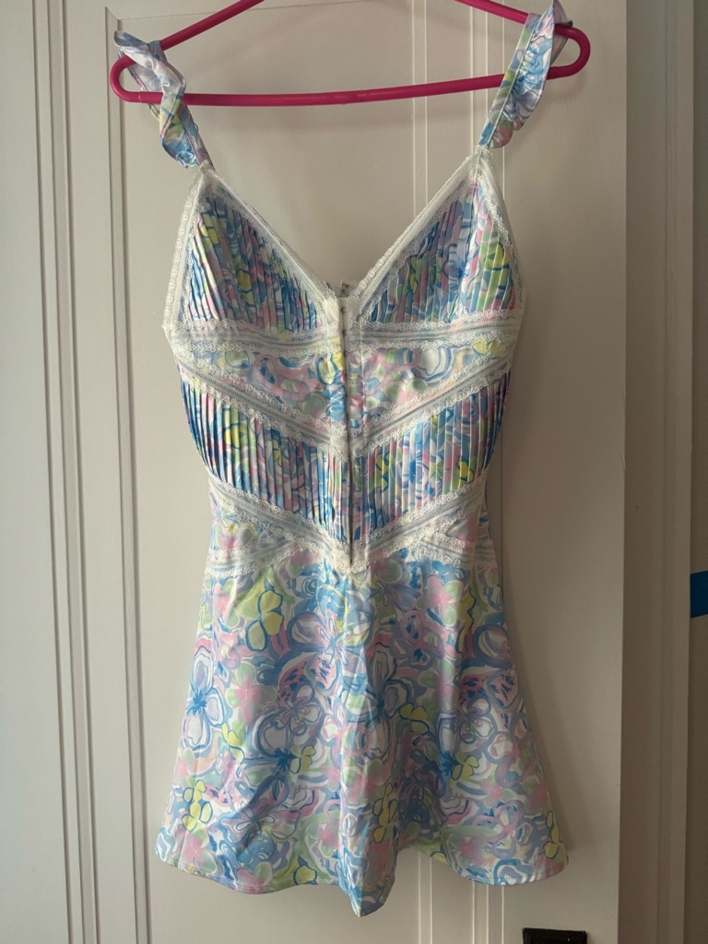 For Love And Lemons Pastel Floral Satin Mini Dress